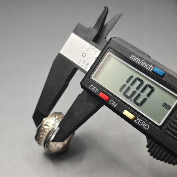 VTG Brutalist Sterling Silver &14K Gold Ring Sz 7 Signed S Textured Band 7.94g - Picture 8 of 12